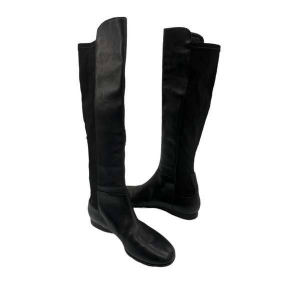 Enzo Angiolini Black Zeric Tall Knee High Stretch Boots Size 6 1/2 Women's - Picture 1 of 11